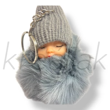 Szürke baba kulcstartó