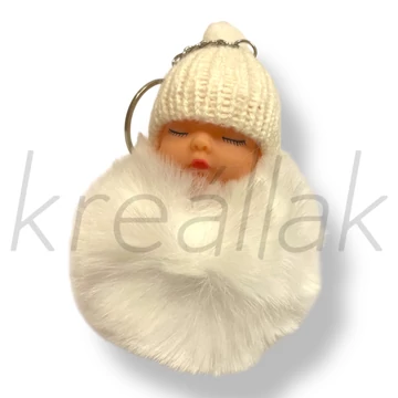 Fehér baba kulcstartó