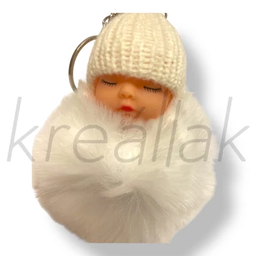 Fehér baba kulcstartó