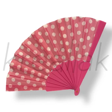 Pink alapon fehér pöttyös legyező