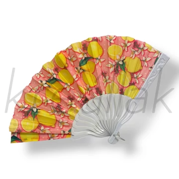 Lazac színű alapon citromos legyező