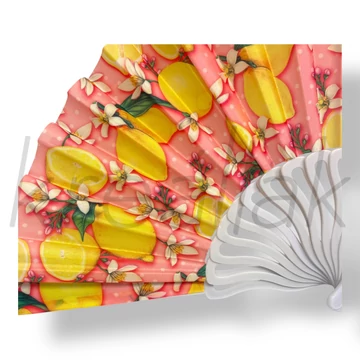 Lazac színű alapon citromos legyező