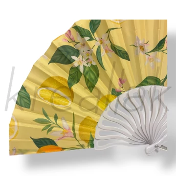 Rózsaszín virág-citrom legyező