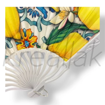 Kék virág-citrom legyező