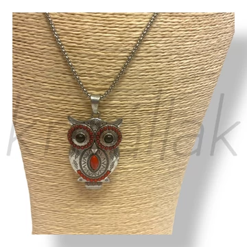 Piros bagoly nyaklánc
