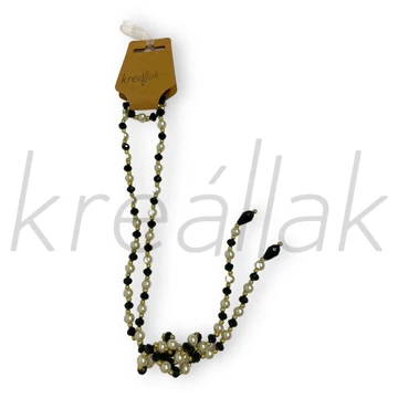 Nyaklánc - Gyöngyös nyaklánc fekete-fehér