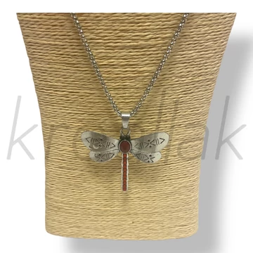 Piros szitakötő nyaklánc