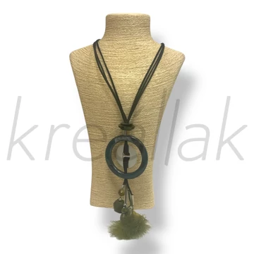 Zöld tollas nyaklánc