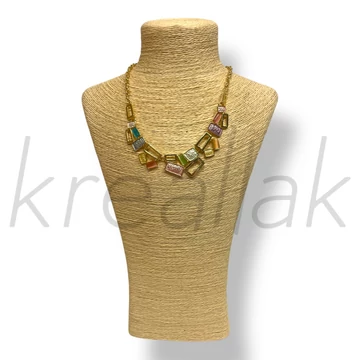 Színes tégla nyaklánc fülbevaló