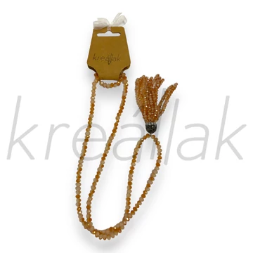 Nyaklánc - Barack hosszú gyöngyös nyaklánc