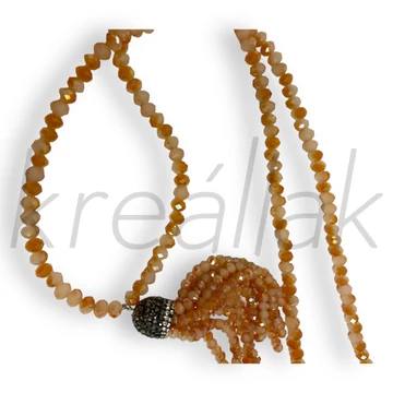 Nyaklánc - Barack hosszú gyöngyös nyaklánc