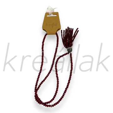 Nyaklánc - Gyöngyös hosszú bordó nyaklánc