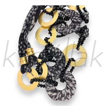 Nyaklánc - Kígyómintás körlapos hosszú nyaklánc