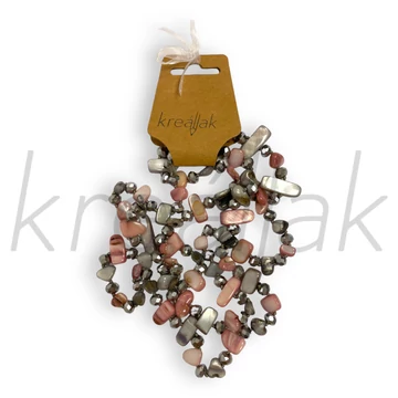 Nyaklánc - Kagylós,gyöngyös szürkés nyaklánc-