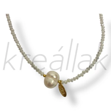 Fehér apró gyöngyös nyaklánc 