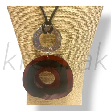 Bordó plasztik lapos nyaklánc