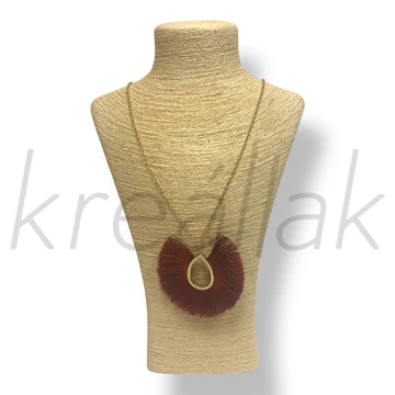 Bordó bojtos nyaklánc 