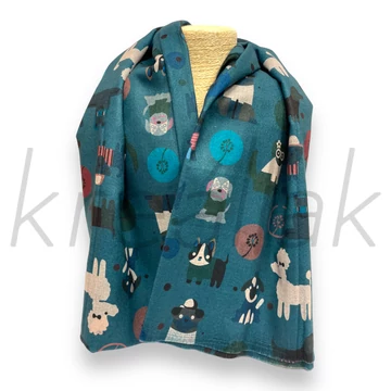 Sálak és Kendők - Kiskutyás sál kék