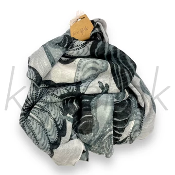 Sálak és Kendők - Mintás sál fekete-fehér