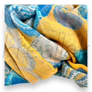 Sálak és Kendők - Mintás sál kék-bézs