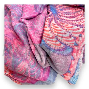 Sálak és Kendők - Mintás sál lila-pink