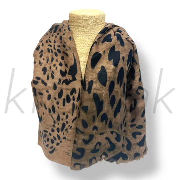 Barna ocelot mintás sál 