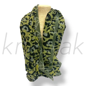 Keki zöld állat-geometria mintás sál