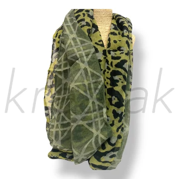 Sárga állat-geometria mintás sál