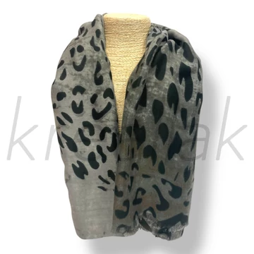 Szürke ocelot mintás sál