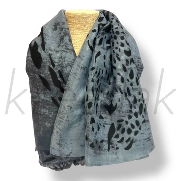 Kék ocelot mintás sál