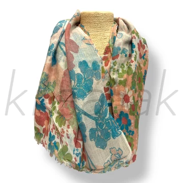 Kék-Rózsaszín mintás kendő