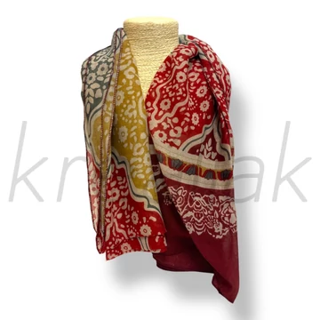 Kék-bordó virágos sál