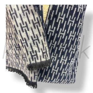 Sötétkék kétoldalas férfi sál