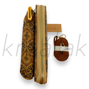 Pénztárca és telefontok - Parafa hatású mintás pénztárca