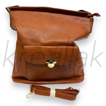 Válltáska - Barna Mickey patentos táska