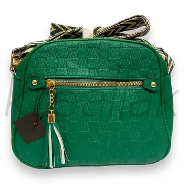 Válltáska - Zöld bojtos válltáska