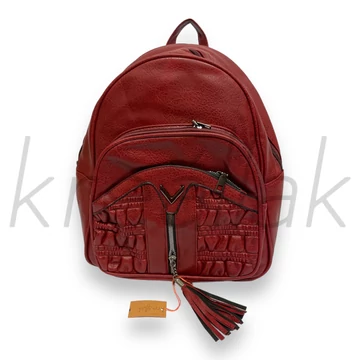 Hátitáska - Bordó rancolt elejű hátitáska