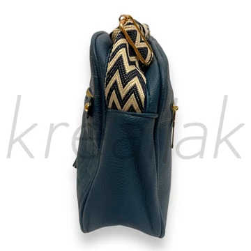 Válltáska - Farmerkék kocka mintás táska