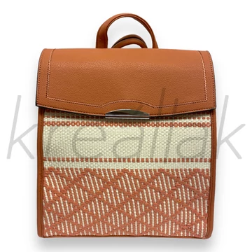 Hátitáska - Rózsaszín szőtt elejű hátizsák