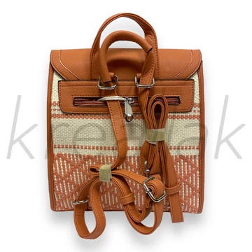 Hátitáska - Rózsaszín szőtt elejű hátizsák