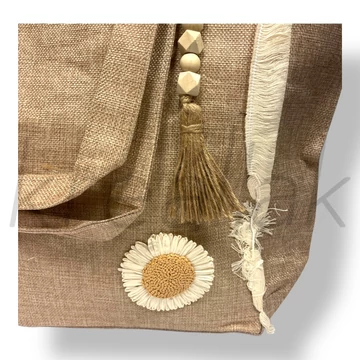 Drapp virágos strandtáska