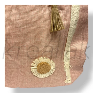 Rózsaszín virág strandtáska