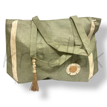 Zöld virág strandtáska