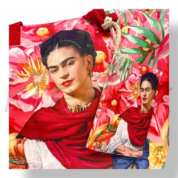 Frida Khalo piros strandtáska