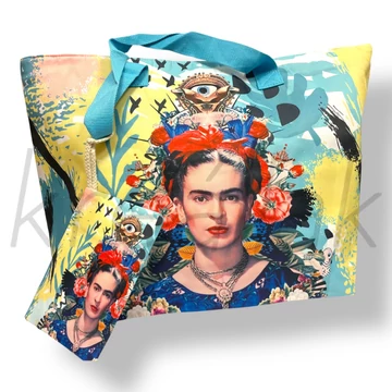 Frida Khalo türkizkék strandtáska
