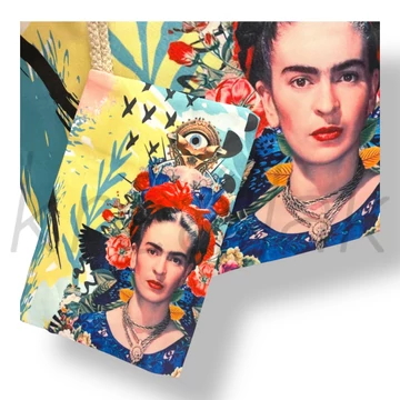 Frida Khalo türkizkék strandtáska