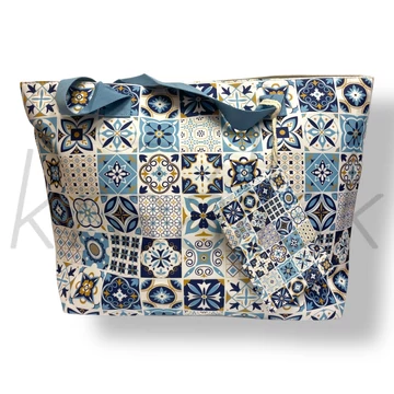 Kék bohém mintás strandtáska