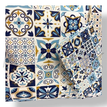 Kék bohém mintás strandtáska