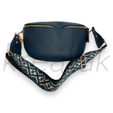 Válltáska - Kék mintás pántos válltáska