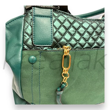 Válltáska - Zöld steppelt nagy táska